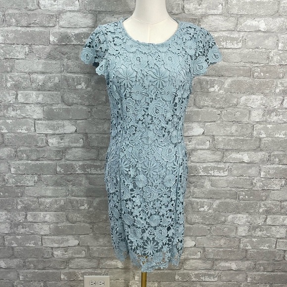 Lulus Dresses & Skirts - Lulus Romance Language Light Blue Backless Lace Dress